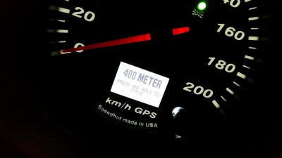 As it is GPS it can do 1/4 mile, 0-100 times, max speed, direction travelling, altitude, ODO and Trip