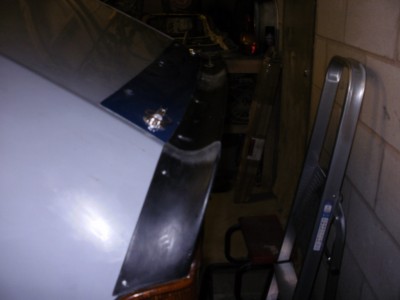 modified fibreglass rear spoilers fitted to racer