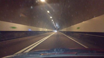 Through one of the tunnels before we got to the Swiss border.